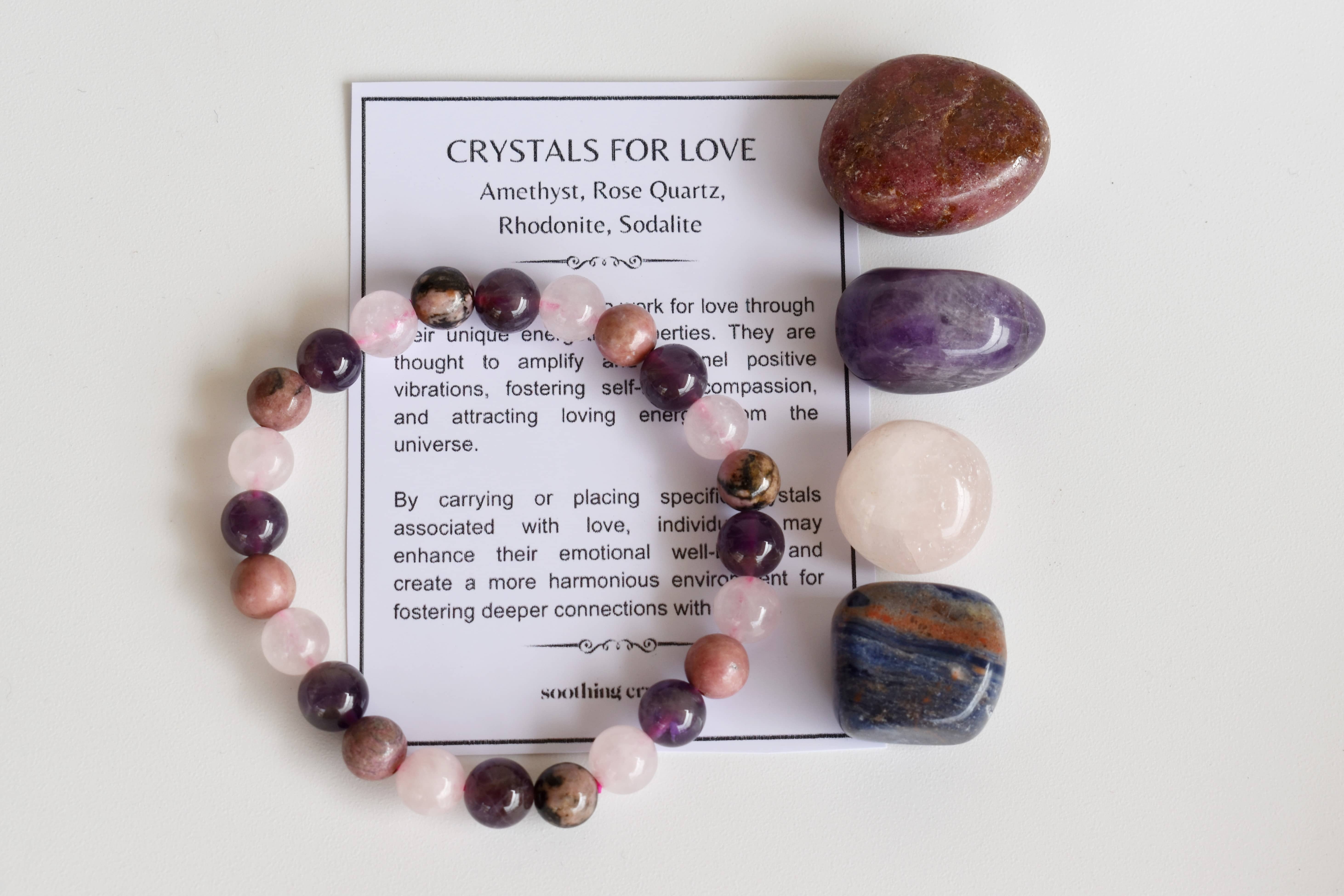 Attracting Love Crystal Kit, Healing Gemstones, Meditation Gift Stones