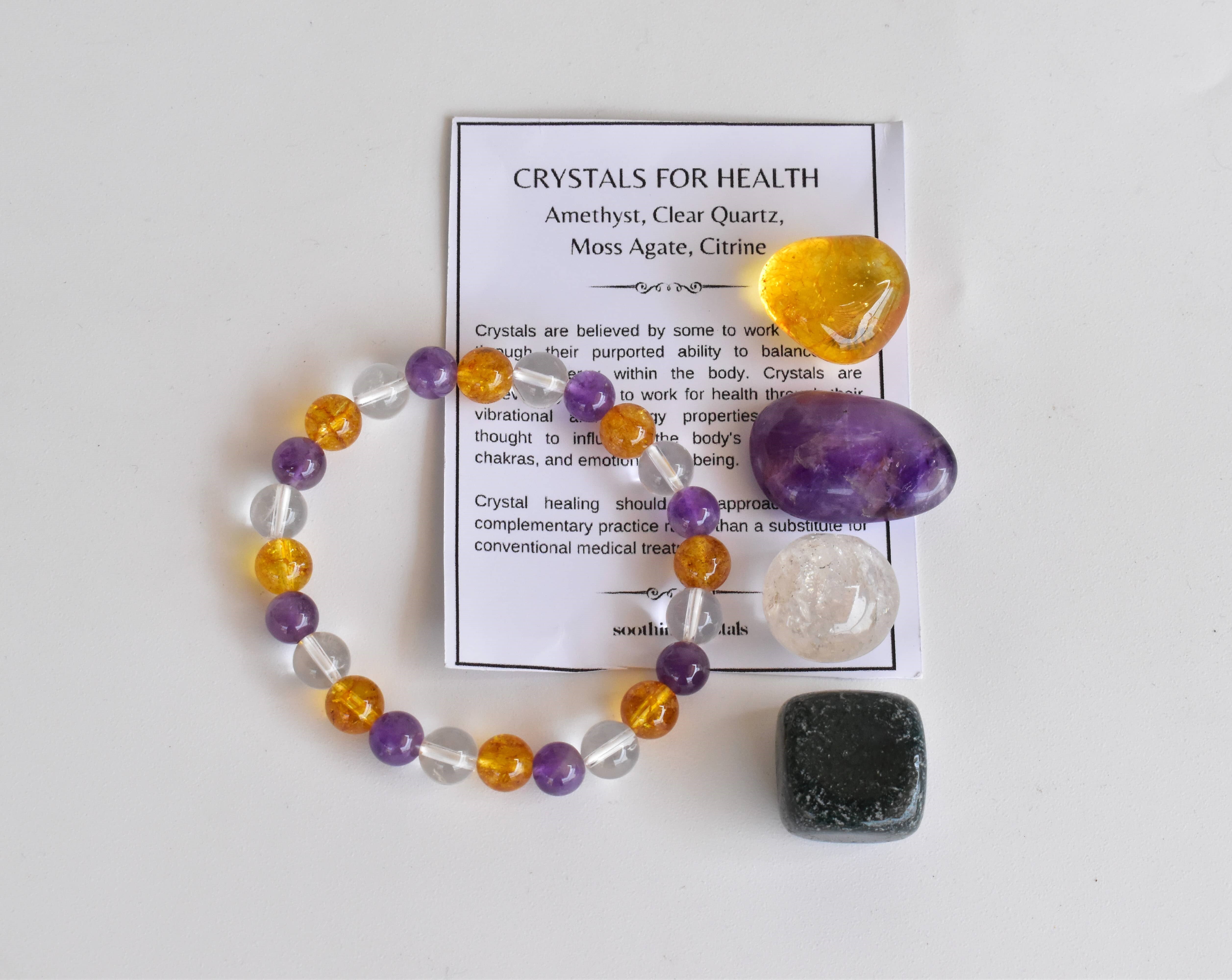 Promotes Health Crystal Kit, Healing Gemstones, Meditation Gift Stones