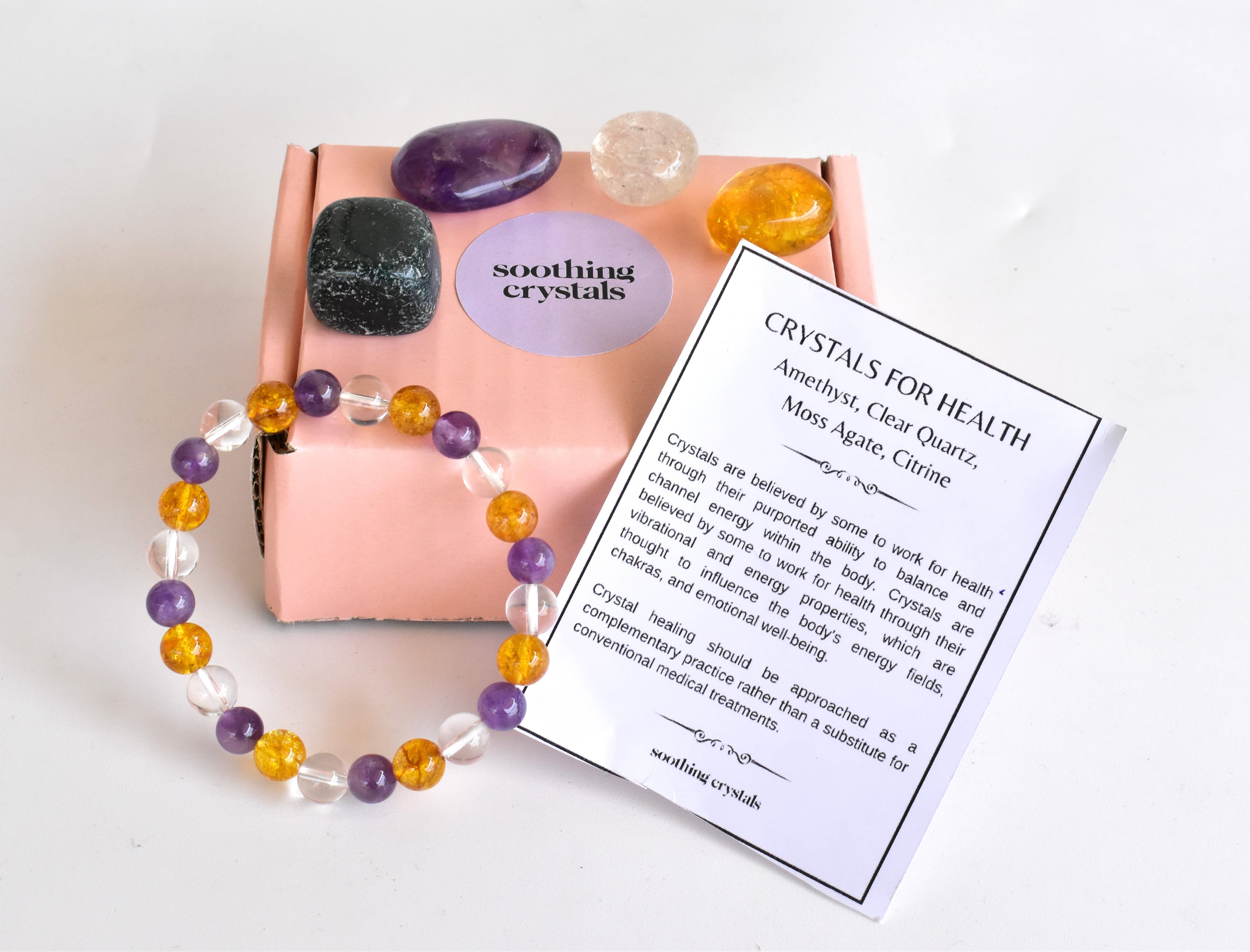 Promotes Health Crystal Kit, Healing Gemstones, Meditation Gift Stones