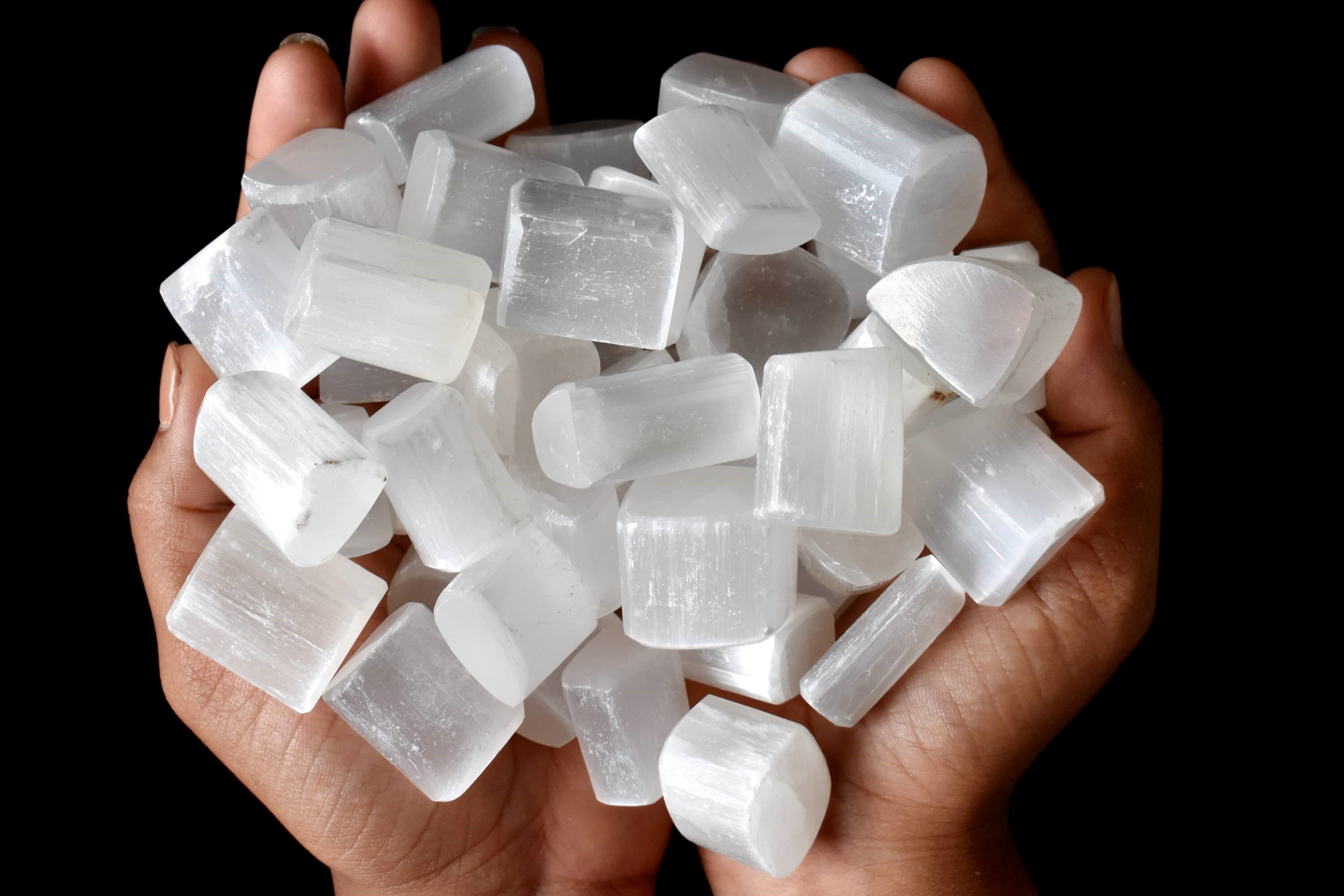 Selenite Tumbled, Healing Crystal Tumbled Stones