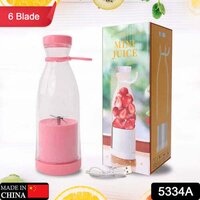 Blender Portable Juicer For Smoothie, Juice - Food-grade Abs & 304 Stainless Steel, 8x8x22cm, Multicolor | Usb Rechargeable, 6 Blades, Safety Lock, Portable