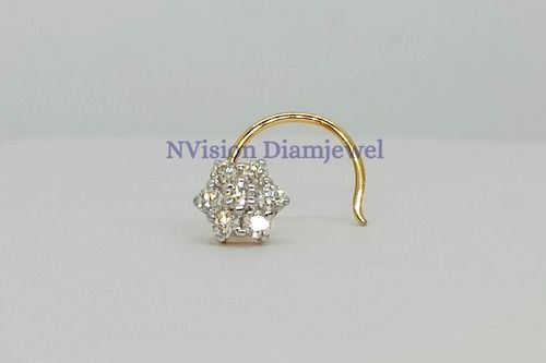 Round Stylish Real Diamond Nakshatra Nosepin.