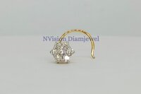 Round Stylish Real Diamond Nakshatra Nosepin. - Diamond Carat Weight: 0.13 Carat