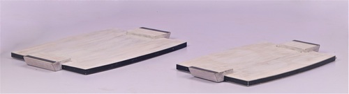 Wooden Tray Set With White Wash