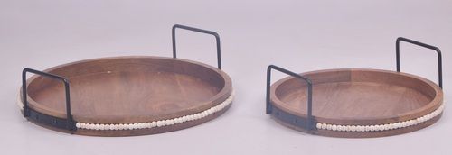 Wooden Round Tray With Natural Finish