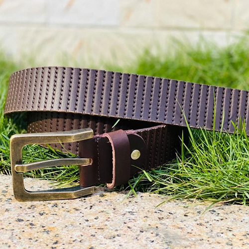 Men's Casual Brown Genuine Leather Belt - Genuine Leather, Sizes S, M, L, XL | Versatile Style for Casual and Semi-Formal Attire