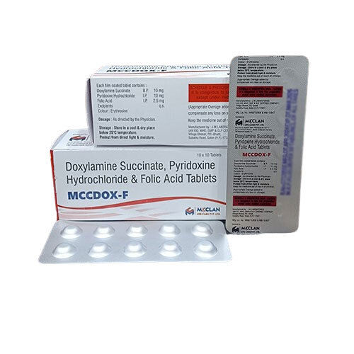 Doxylamine Succinate Pyridoxine Hydrochloride And Folic Acid Tablets General Medicines