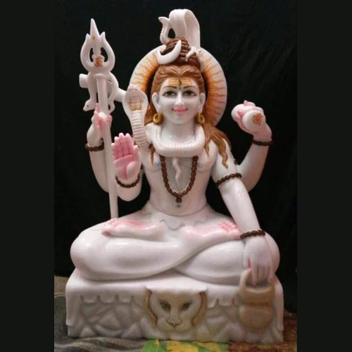 Marble Sitting Shiva Statue