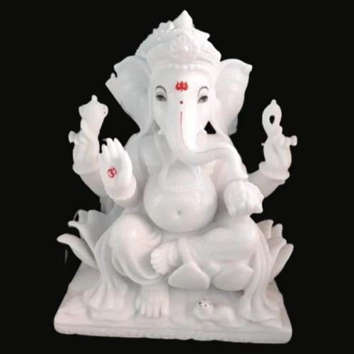 24inch White Marble Ganesh Statue