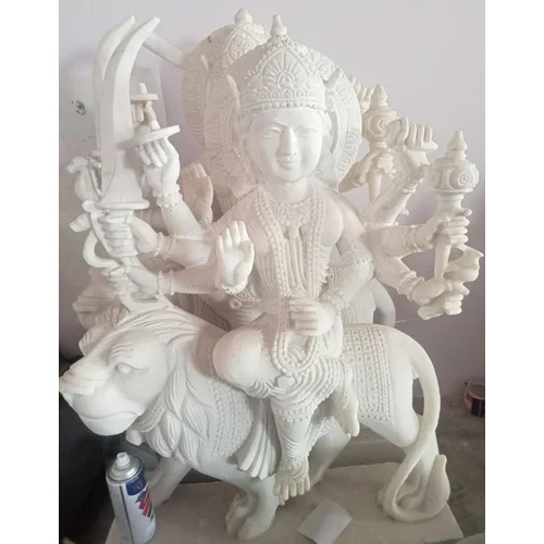 White Marble Maa Durga Statue