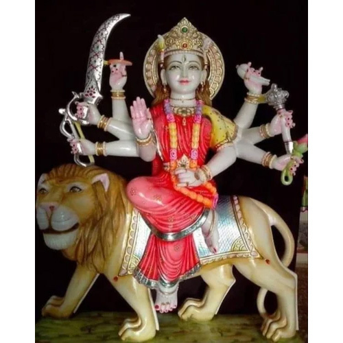 48inch Polished Marble Durga Mata Statue