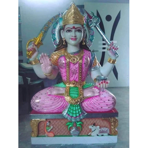 Color Coated Marble Maa Parvati Statue