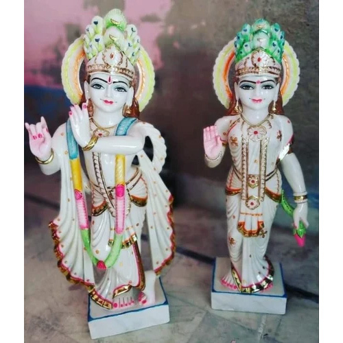 White Marble Radha Krishna Statue