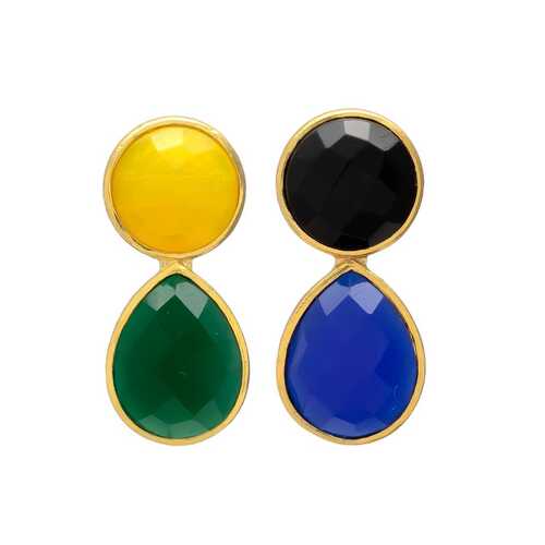 Golden gemstone earrings