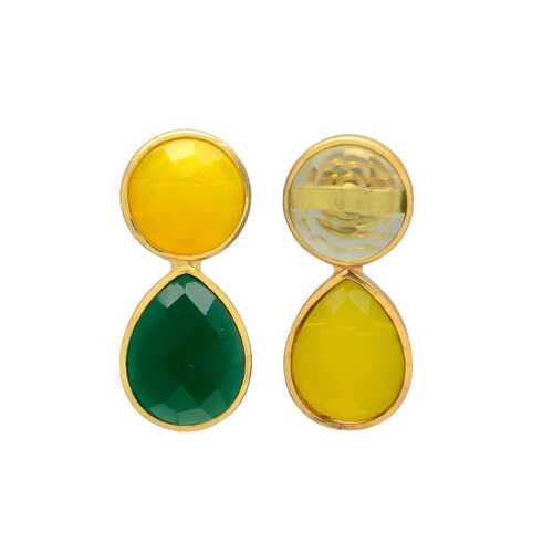 Yellow and green gemstone earrings