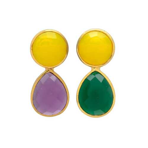 Unique colours gemstone earrings