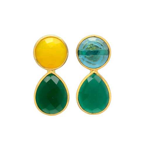 Multi colour gemstone earrings