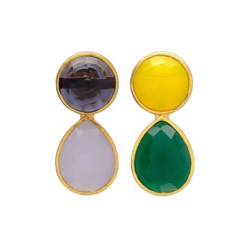 Different different colours gemstone earrings