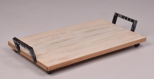 20 Inch Wooden White Wash Tray