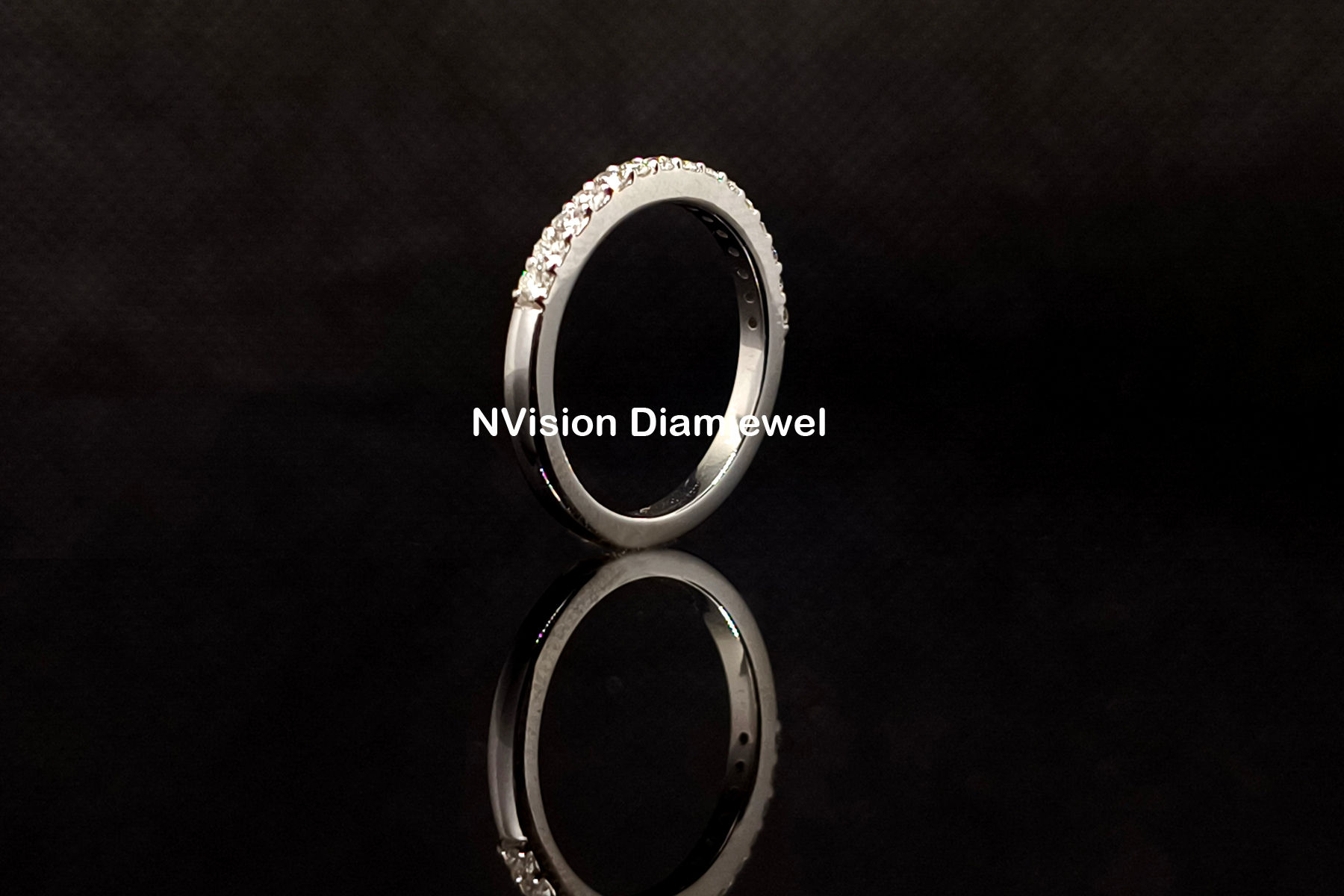 White Gold Natural Diamond Half Eternity Ring