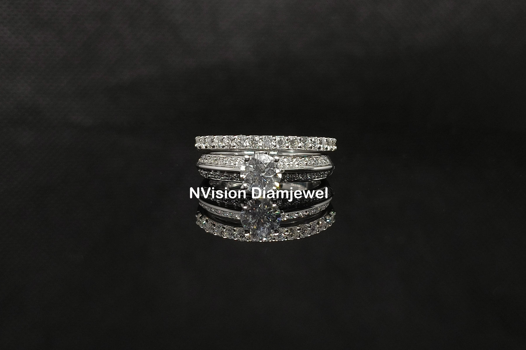 White Gold Natural Diamond Half Eternity Ring