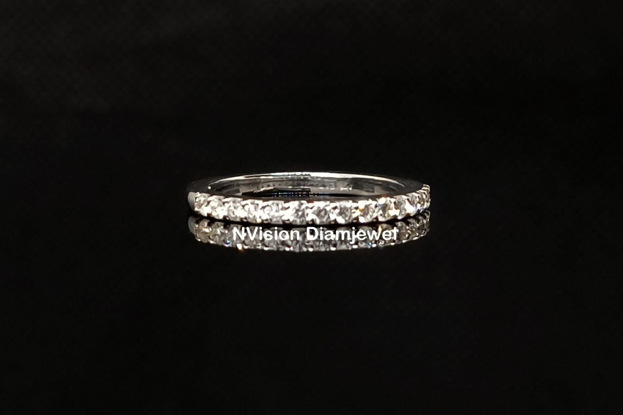 White Gold Natural Diamond Half Eternity Ring