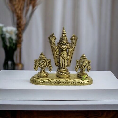 Aakrati Brass Shank Chakra Balaji idol with 4 inch height  Venkateshwara idols