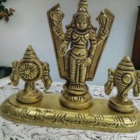 Aakrati Brass Shank Chakra Balaji idol with 4 inch height  Venkateshwara idols