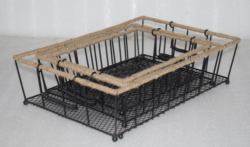 Metal Powder Coated Tray Set
