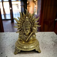 Brass Hanuman Bust Statue 13 Inches - Unique Religious Decor for Home Altar Temple - Unique Gift Figurine for Spiritual Home Dcor, Puja