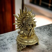 Brass Hanuman Bust Statue 13 Inches - Unique Religious Decor for Home Altar Temple - Unique Gift Figurine for Spiritual Home Dcor, Puja