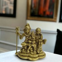 Shiva Family Statue, Lord Shiva, Goddess Parvati,ganesh,shiv Family Statue, Shiva With Parvati,hindu Gods - Color: Yellow