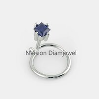 Gold Semi Precious Nose Pin. - Diamond Cut: Good