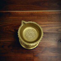 Brass Diya for Puja Temple Decoration,Lotus Shape Large Diya Stand Oil Lamp for Home, Mandir, Pooja