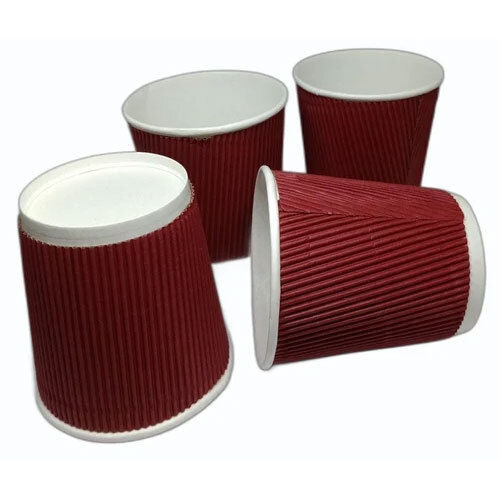 Brown And Red 180Ml Ripple Paper Cups