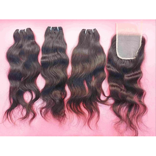 Raw Human Hair Bundle Deals With Closures