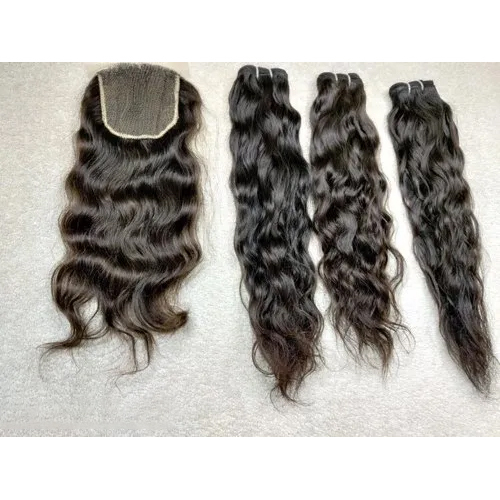 Natural Human Hair Bundle Deal With Closure