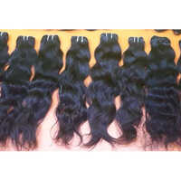 Black Remy Pure Natural Wavy Machine Weft Human Hair Extensions
