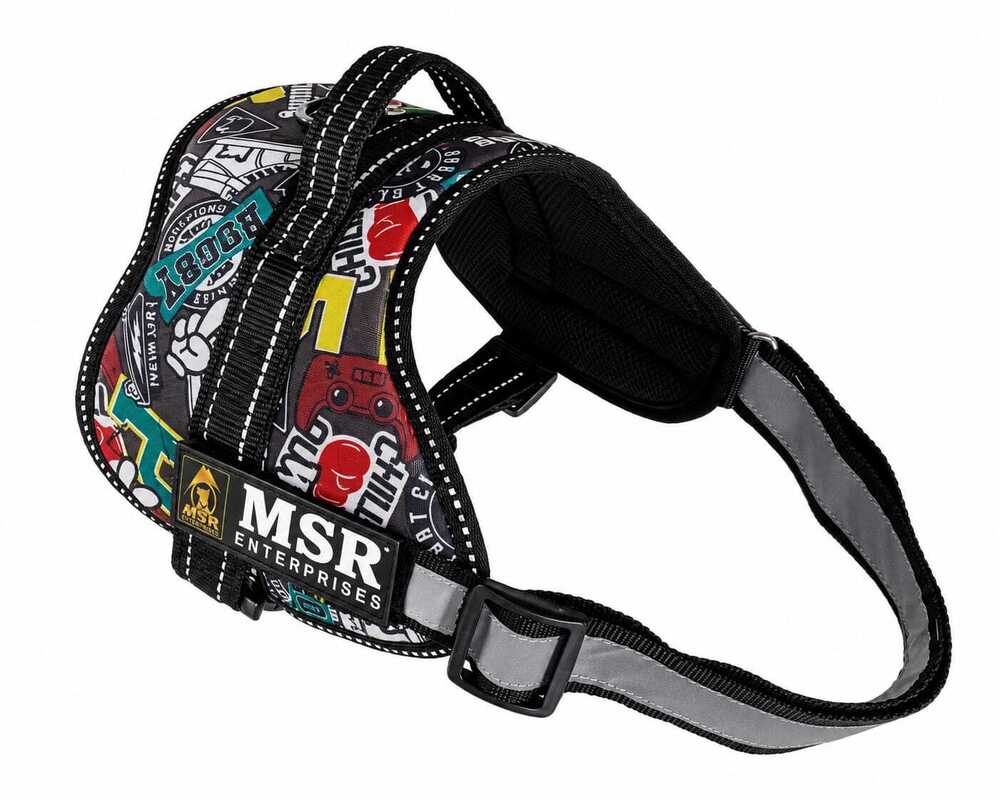 DOG HARNESS  REFLECTIVE PRINTED