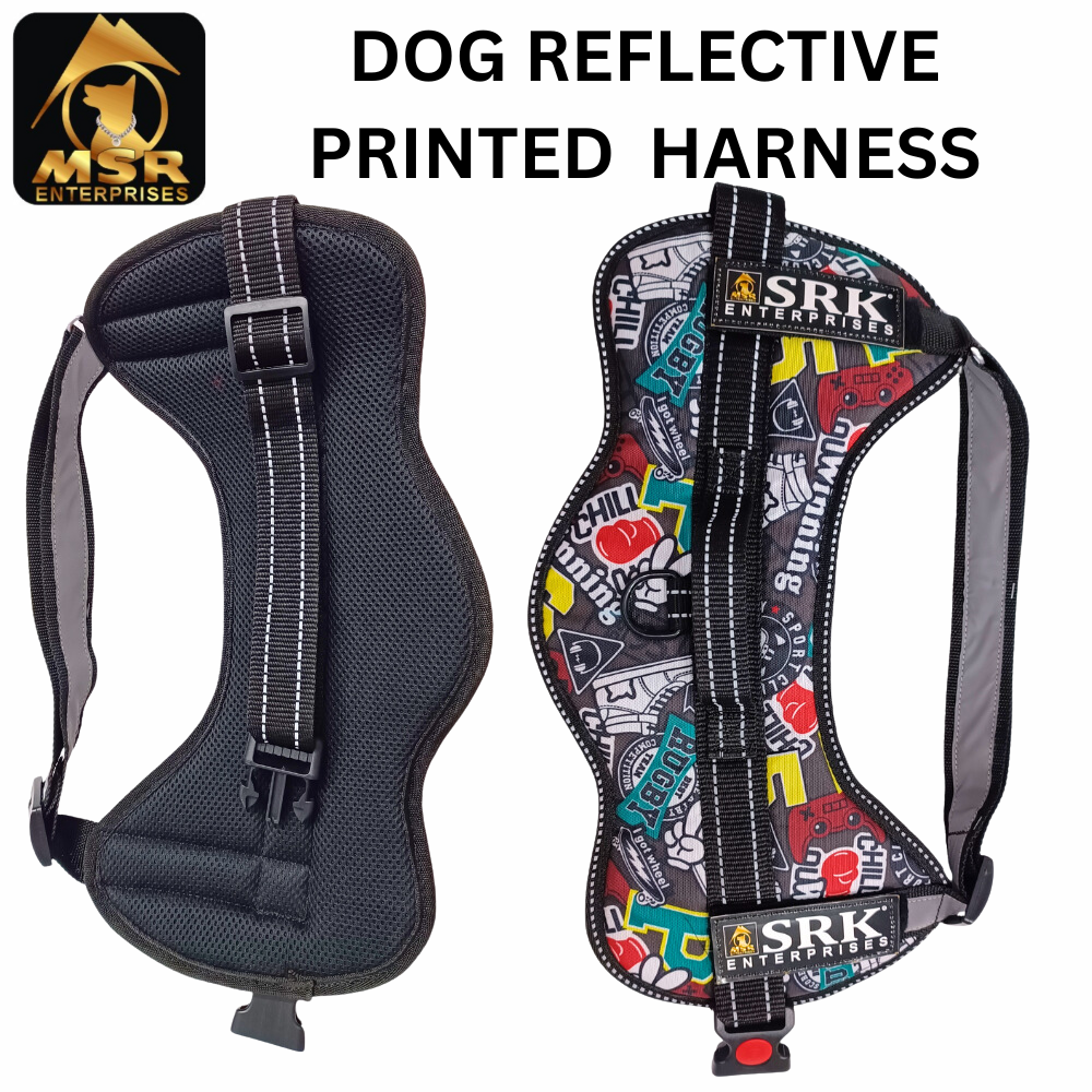 DOG REFLECTIVE PRINTED SRK HARNESS