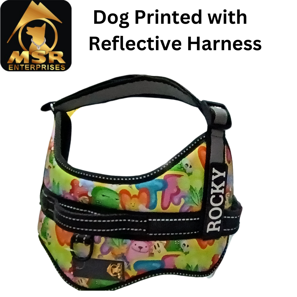 DOG REFLECTIVE PRINTED SRK HARNESS