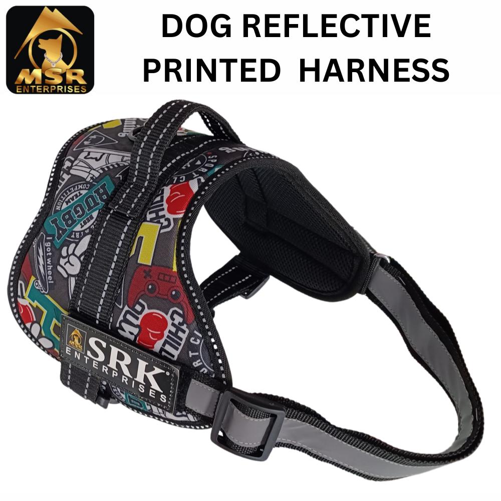 DOG REFLECTIVE PRINTED SRK HARNESS