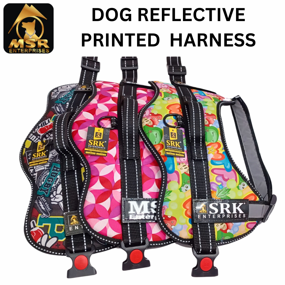 DOG REFLECTIVE PRINTED SRK HARNESS