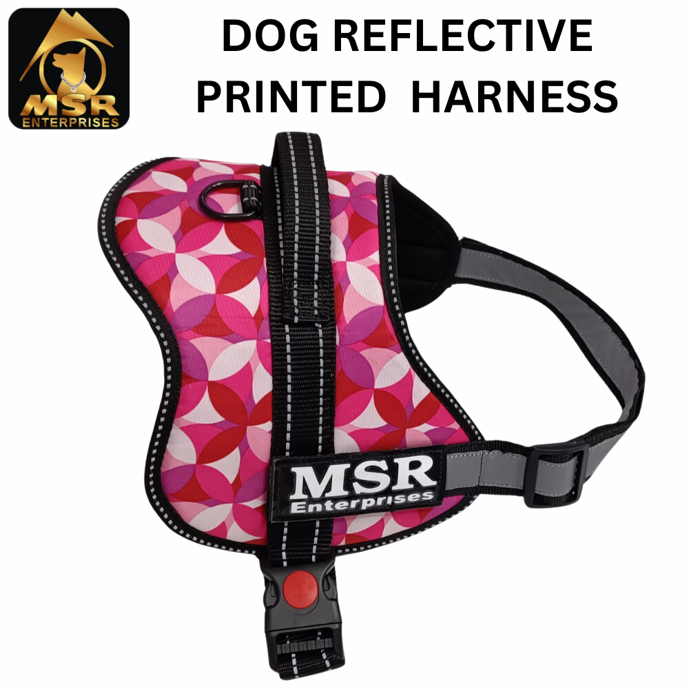 DOG HARNESS REFLECTIVE PRINTED