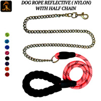 Dog Color Half Lead Chain / Brass Hook With Half Rope (pp) - Polypropylene Material, Sizes 6/9/12/15/18/22 Mm, Multi-color Options, High-quality Feature