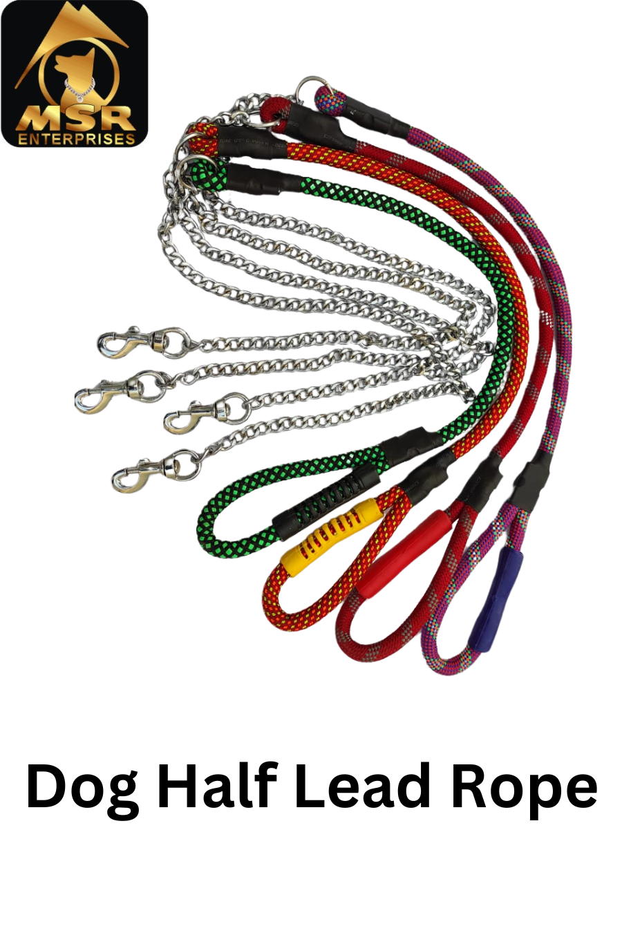 DOG COLOR HALF LEAD CHAIN / BRASS HOOK WITH HALF ROPE (PP)