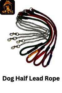 DOG COLOR HALF LEAD CHAIN / BRASS HOOK WITH HALF ROPE (PP)