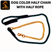 DOG COLOR HALF LEAD CHAIN / BRASS HOOK WITH HALF ROPE (PP)