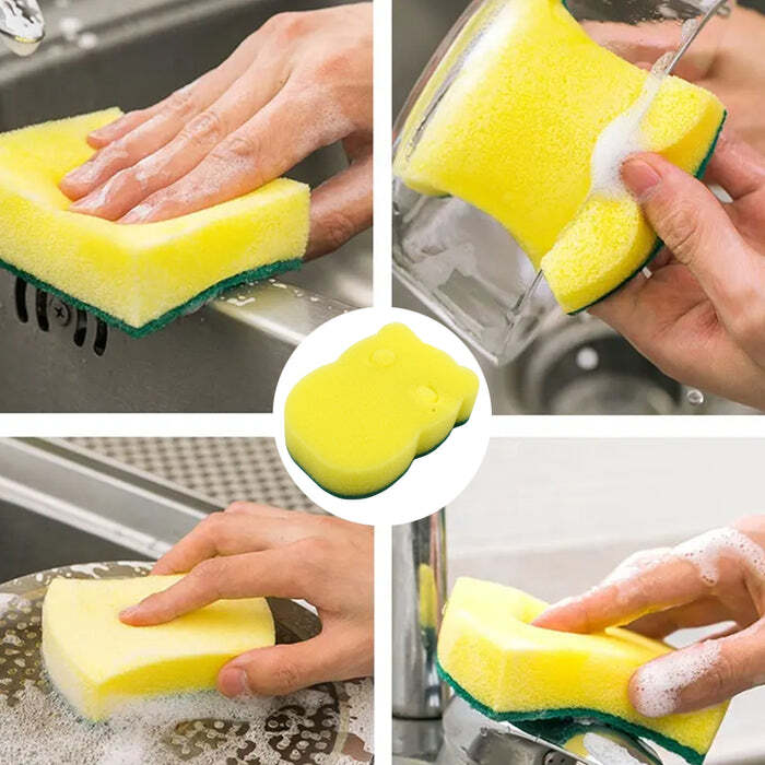 HEAVY DUTY SCRUB SPONGE, NON-SCRATCH SUPER ABSORBENT CLEANING KITCHEN