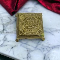 Brass Pooja Chowki For Home Temple, Chowki For God Idols, Gift Item Home Da Accor, Ethnic Decorative Showpiece,figurine